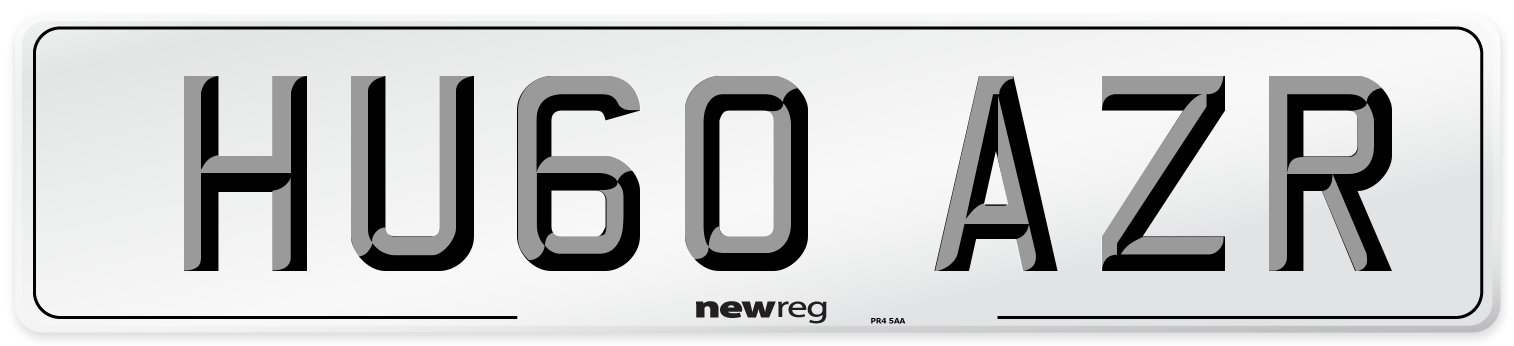 HU60 AZR Number Plate from New Reg